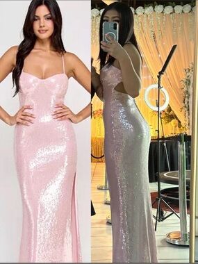 Prom Pink Juniors Sequin Sweetheart Open- Back Gown from Emerald Sundae in Macys